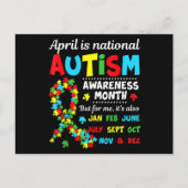 Autism Awareness - April is National Autism Awaren Briefkaart (Voorkant)