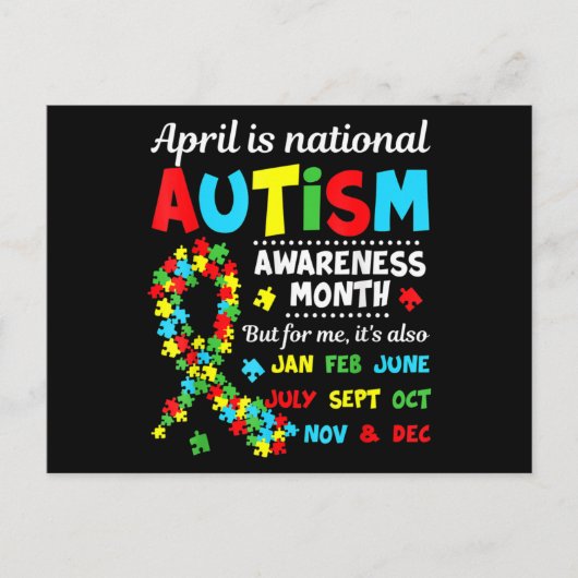 Autism Awareness - April is National Autism Awaren Briefkaart (Voorkant)