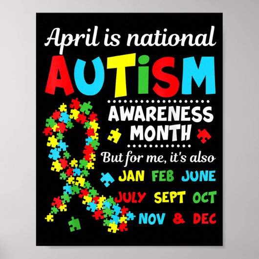 Autism Awareness - April is National Autism Awaren Poster (Voorkant)