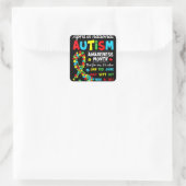 Autism Awareness - April is National Autism Awaren Vierkante Sticker (Tas)