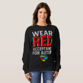 Autism Awareness April Wear Red Acceptance for Aut Trui (Voorkant volledig)
