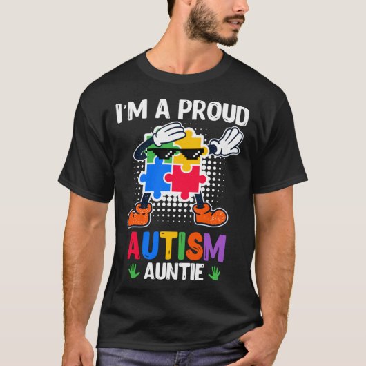 Autism Awareness Aunt Autistic Child Diversity 2 T-shirt (Voorkant)