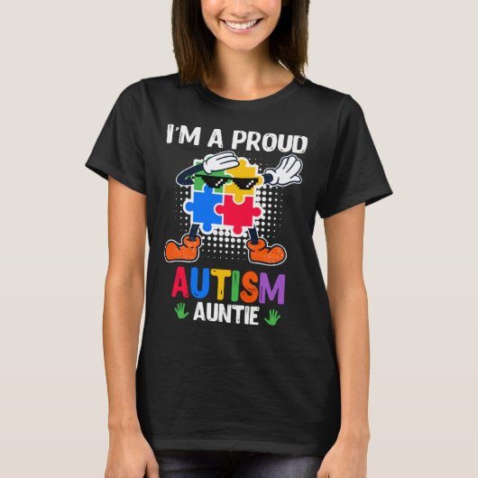Autism Awareness Aunt Autistic Child Diversity  2 T-shirt (Voorkant)