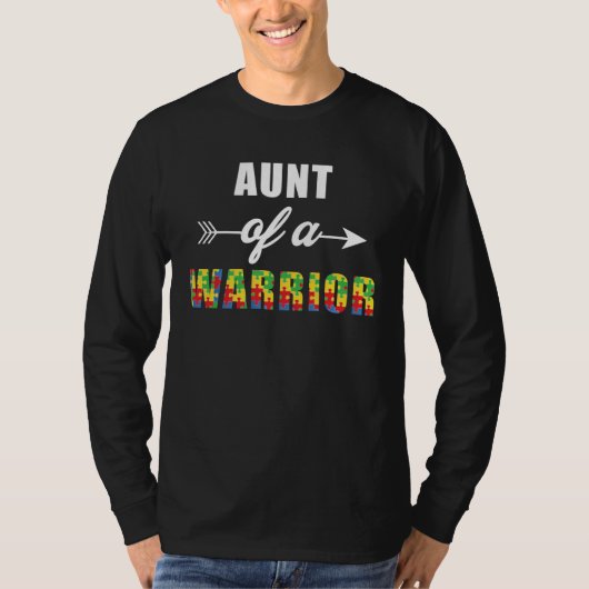 Autism Awareness Aunt Of A Warrior Familly Matchin T-shirt (Voorkant)