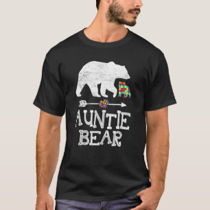 Autism Awareness Auntie Bear Support Adul T-shirt