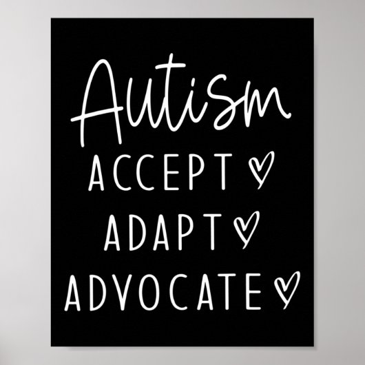 Autism Awareness Autism Accept Advocate Advocate Poster (Voorkant)
