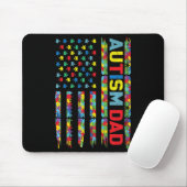Autism Awareness Autism Dad America Flag Puzzle G Muismat (Met muis)