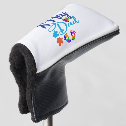 Autism Awareness Autism Dad Hey Dad Golfheadcover (3/4 voorkant)