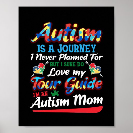 Autism Awareness Autism Mom Puzzle Piece Autistic Poster (Voorkant)
