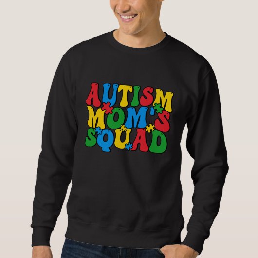 Autism Awareness Autism Mom's Squad Puzzle Pieces Trui (Voorkant)