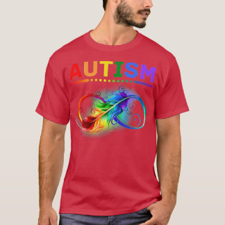 Autism Awareness Autistic Support Feather Ribbon M T-shirt