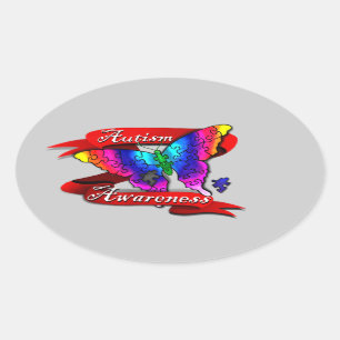 Autism Awareness Banner Ovale Sticker