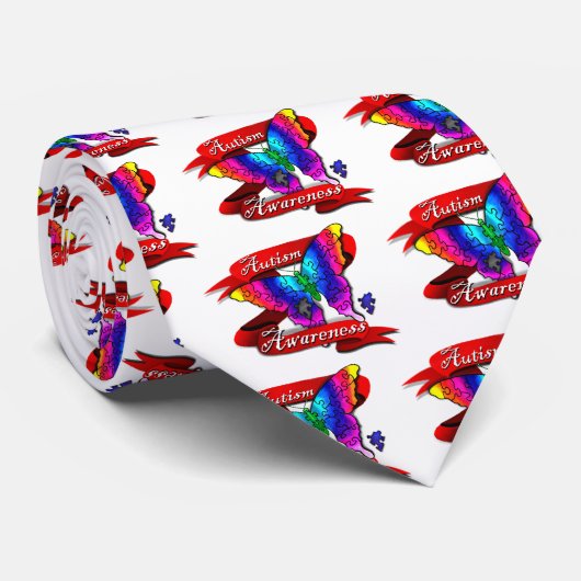 Autism Awareness Banner Stropdas (Opgerold)