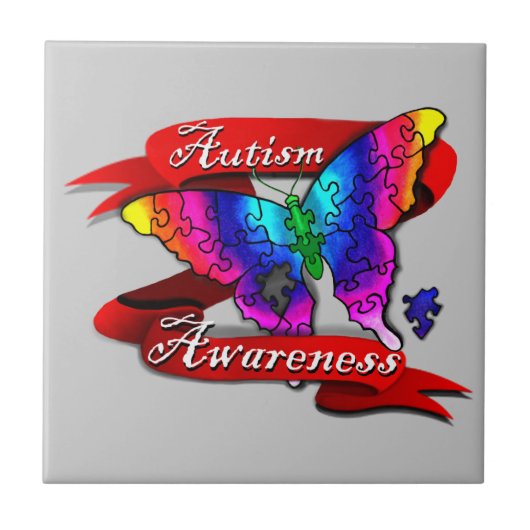 Autism Awareness Banner Tegeltje (Voorkant)