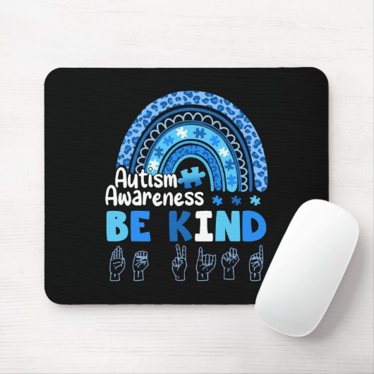 Autism Awareness Be Kind Asl Hand Sign Language  Muismat (Met muis)