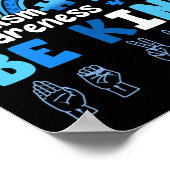 Autism Awareness Be Kind Asl Hand Sign Language  Poster (Hoek)