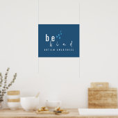 autism awareness be kind blue hearts modern  poster (Keuken)
