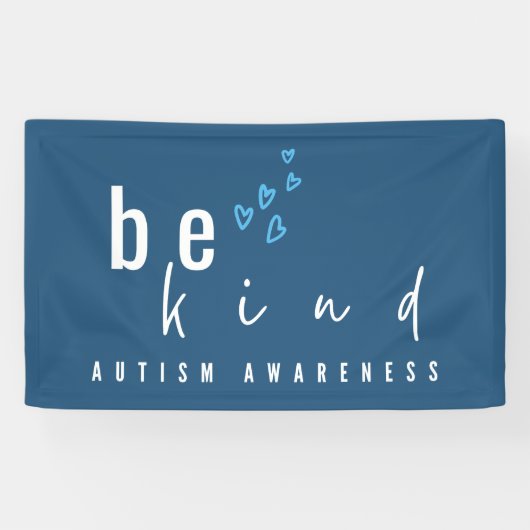 autism awareness be kind blue hearts modern  spandoek (Horizontaal)