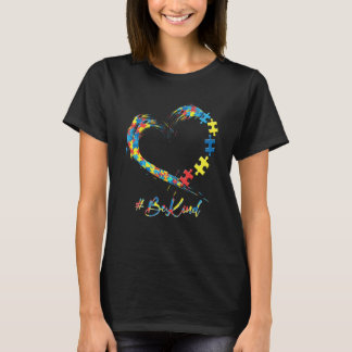 Autism Awareness Be Kind Kindness Heart Puzzle T-shirt