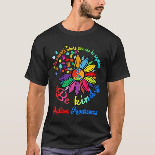 Autism Awareness   Be Kind Puzzle Heart Kindness T-shirt (Voorkant)