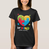 Autism Awareness   Be Kind Puzzle Heart Kindness   T-shirt (Voorkant)