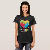 Autism Awareness Be Kind Puzzle Heart Kindness T-shirt (Voorkant volledig)