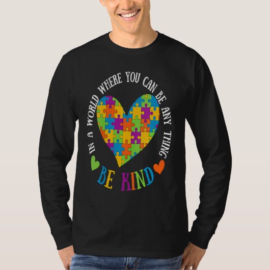 Autism Awareness Be Kind Support Autism  1 T-shirt (Voorkant)