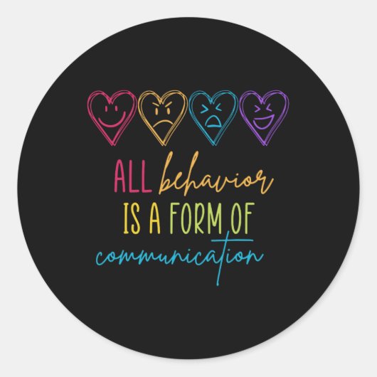 Autism Awareness Behavig is Communication Special Ronde Sticker (Voorkant)