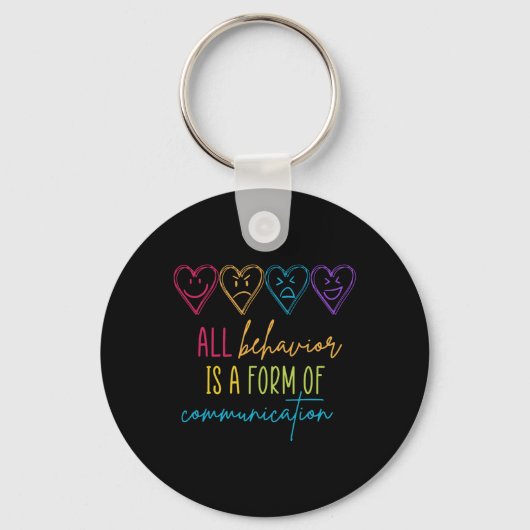 Autism Awareness Behavig is Communication Special Sleutelhanger (Voorkant)