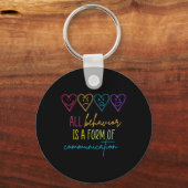 Autism Awareness Behavig is Communication Special Sleutelhanger (Achterkant)