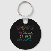 Autism Awareness Behavig is Communication Special Sleutelhanger (Achterkant)