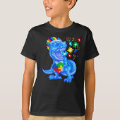 Autism Awareness Blue Month Blue Dinosaur T Rex T-shirt (Voorkant)