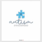 autism awareness blue puzzle piece heart sticker (Vel)