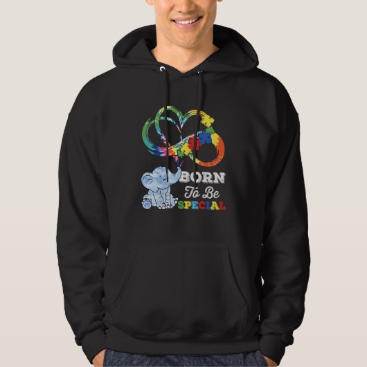 Autism Awareness Born Special Elephant Infinity Lo Hoodie (Voorkant)