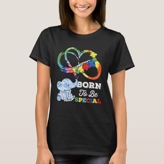 Autism Awareness Born Special Elephant Infinity Lo T-shirt (Voorkant)
