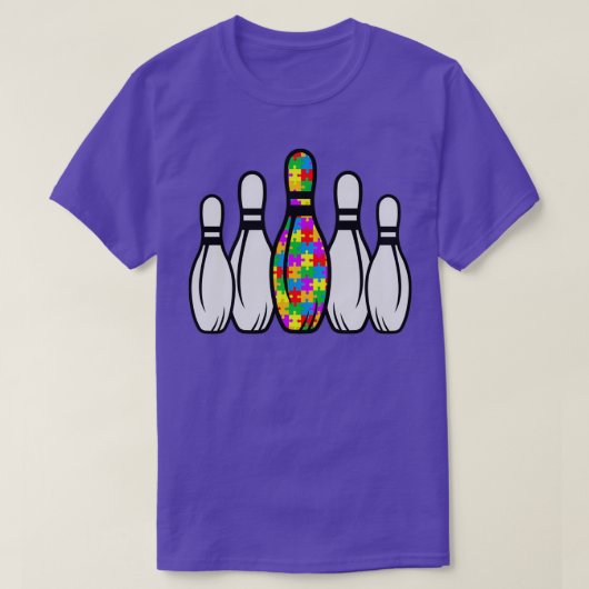 Autism Awareness Bowling Sport Puzzle Different Mo T-shirt (Design voorkant)