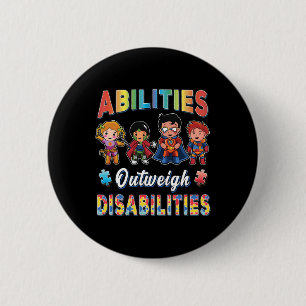 Autism Awareness Boy Abilities Outweigh Disabiliti Ronde Button 5,7 Cm