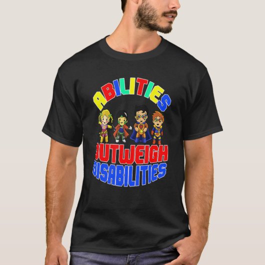Autism Awareness Boy Abilities Outweigh Disabiliti T-shirt (Voorkant)