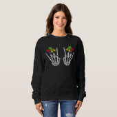 Autism Awareness Boys Girls Skeleton Rock Hand Puz Trui (Voorkant volledig)