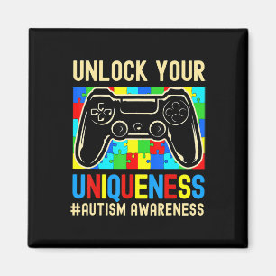 Autism Awareness Boys Girls Video Game Controller Magneet