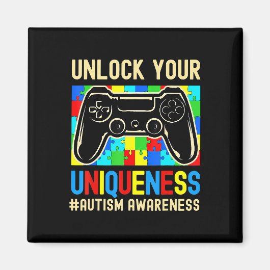 Autism Awareness Boys Girls Video Game Controller Magneet (Voorkant)