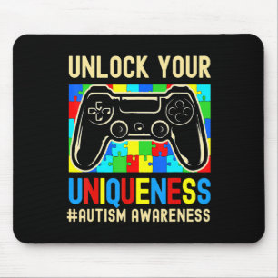 Autism Awareness Boys Girls Video Game Controller Muismat