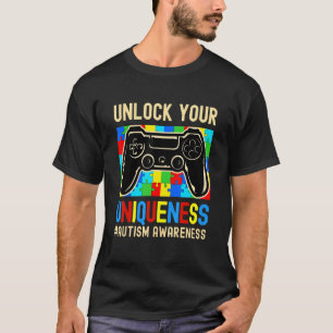 Autism Awareness Boys Girls Video Game Controller T-shirt