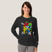 Autism Awareness Boys Kinder Dabbing Puzzle Piece  T-shirt (Voorkant volledig)