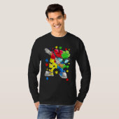 Autism Awareness Boys Kinder Dabbing Puzzle Piece  T-shirt (Voorkant volledig)