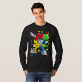 Autism Awareness Boys Kinder Dabbing Puzzle Piece  T-shirt (Voorkant volledig)