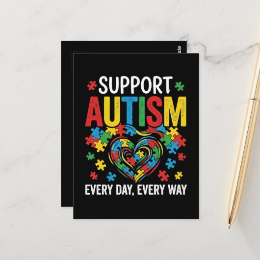 Autism awareness briefkaart (Voorkant / Achterkant in situ)