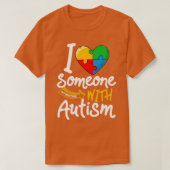 Autism Awareness Brother Funny I love Iemand with  T-shirt (Design voorkant)