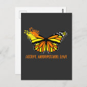 Autism Awareness Butterfly Accepteren Begrip van L Briefkaart (Voorkant / Achterkant)