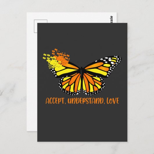Autism Awareness Butterfly Accepteren Begrip van L Briefkaart (Voorkant / Achterkant)